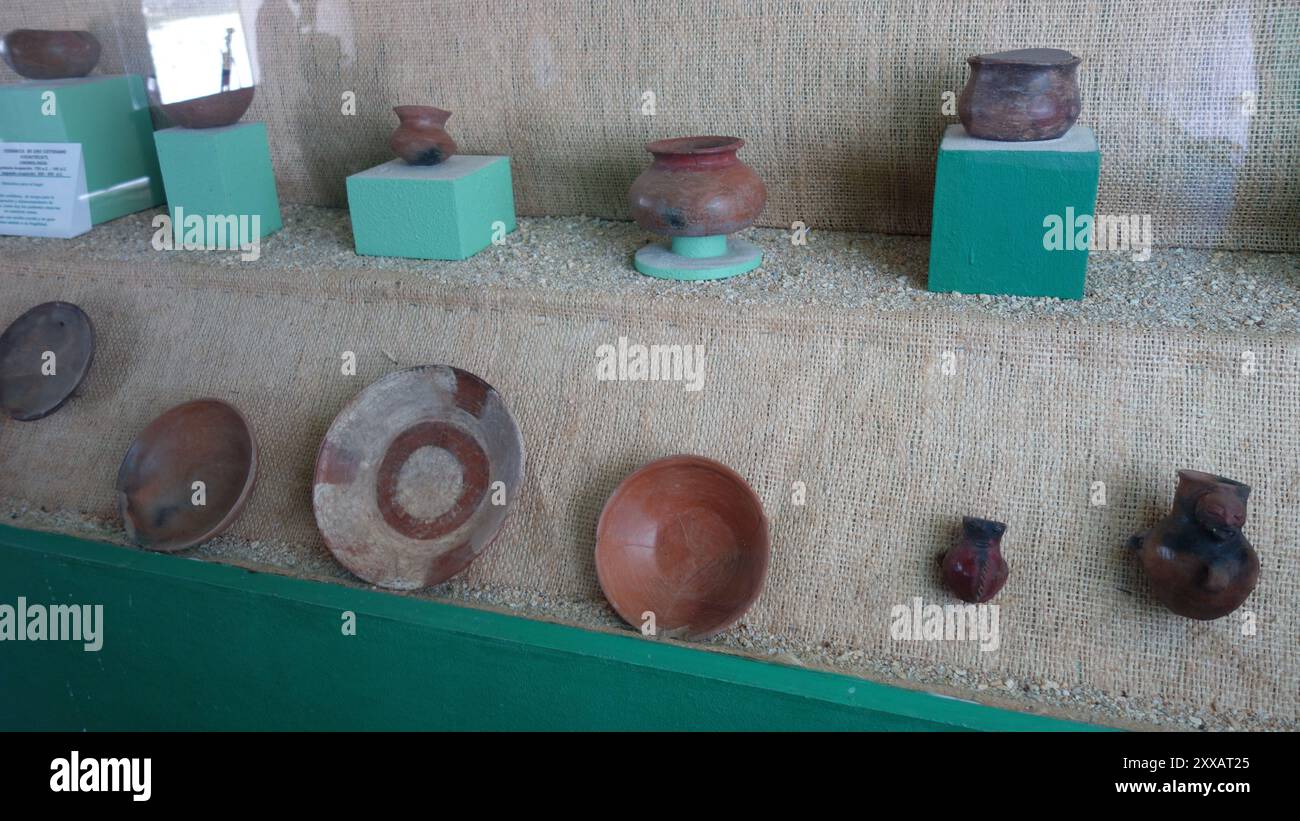 Pottery, Site Museum in Xochitecatl Archaeological Site, San MIguel del Milagro Tlaxcala Stock Photo