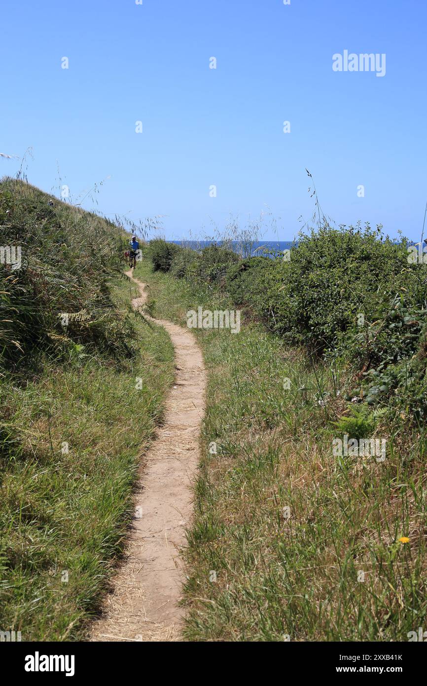 Coastal footpath (340) at Port Kerel, Belle Ile en Mer, Brittany ...