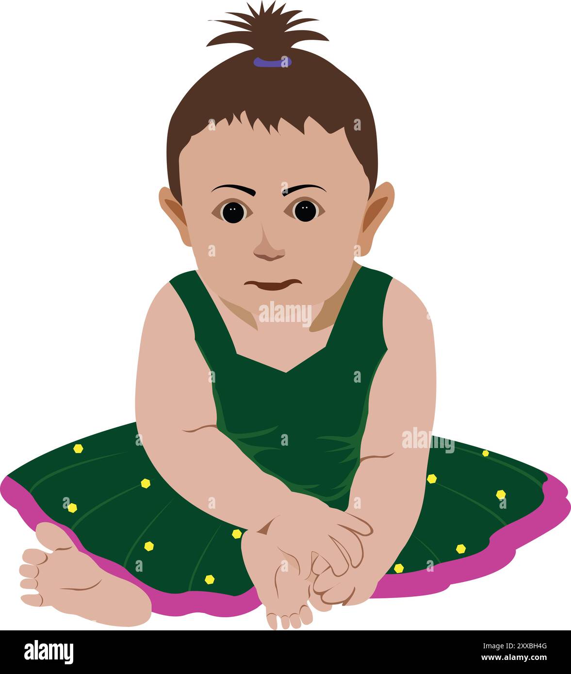illustration of cute baby girl vector design on a white background ...