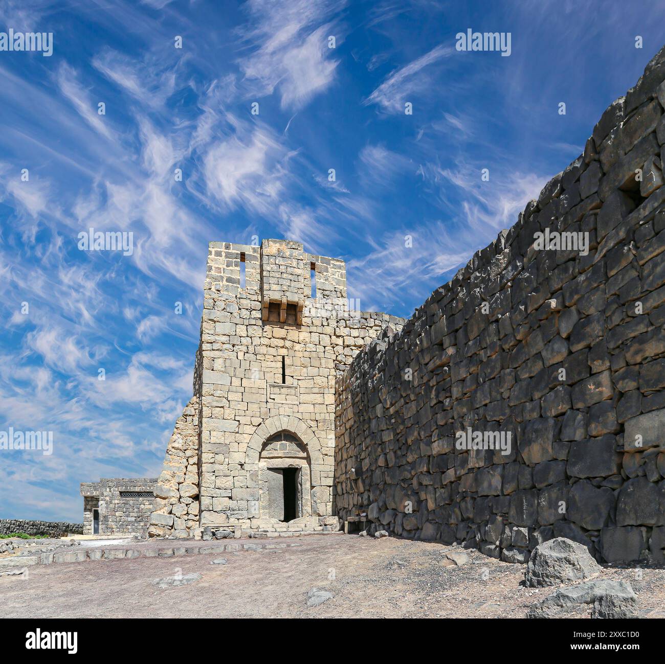 Ruins of Azraq Castle (Qasr al-Azraq) is a crusader castle (300AD ...