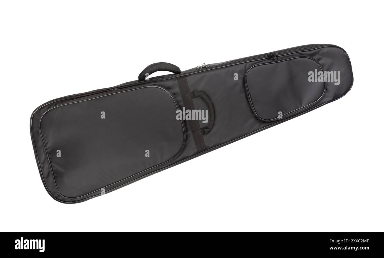 bass guitar bag case path isolated on white Stock Photo