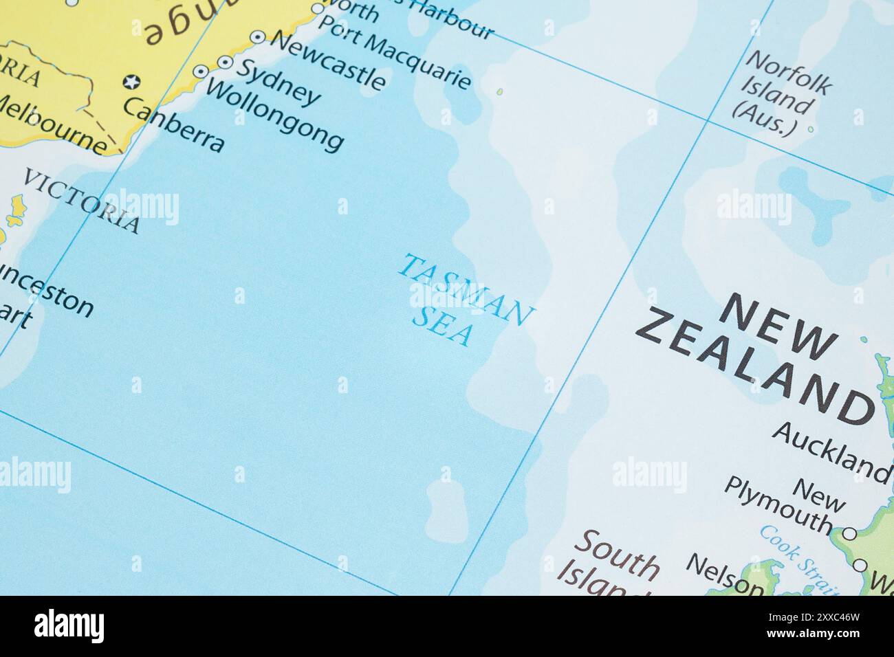 Tasman Sea Map Hi Res Stock Photography And Images Alamy Close Up To A Tasman Sea Region In Oceania Between Tasmania Island And New Zealand With Countries Frontiers And Most Importants Cities 2XXC46W 