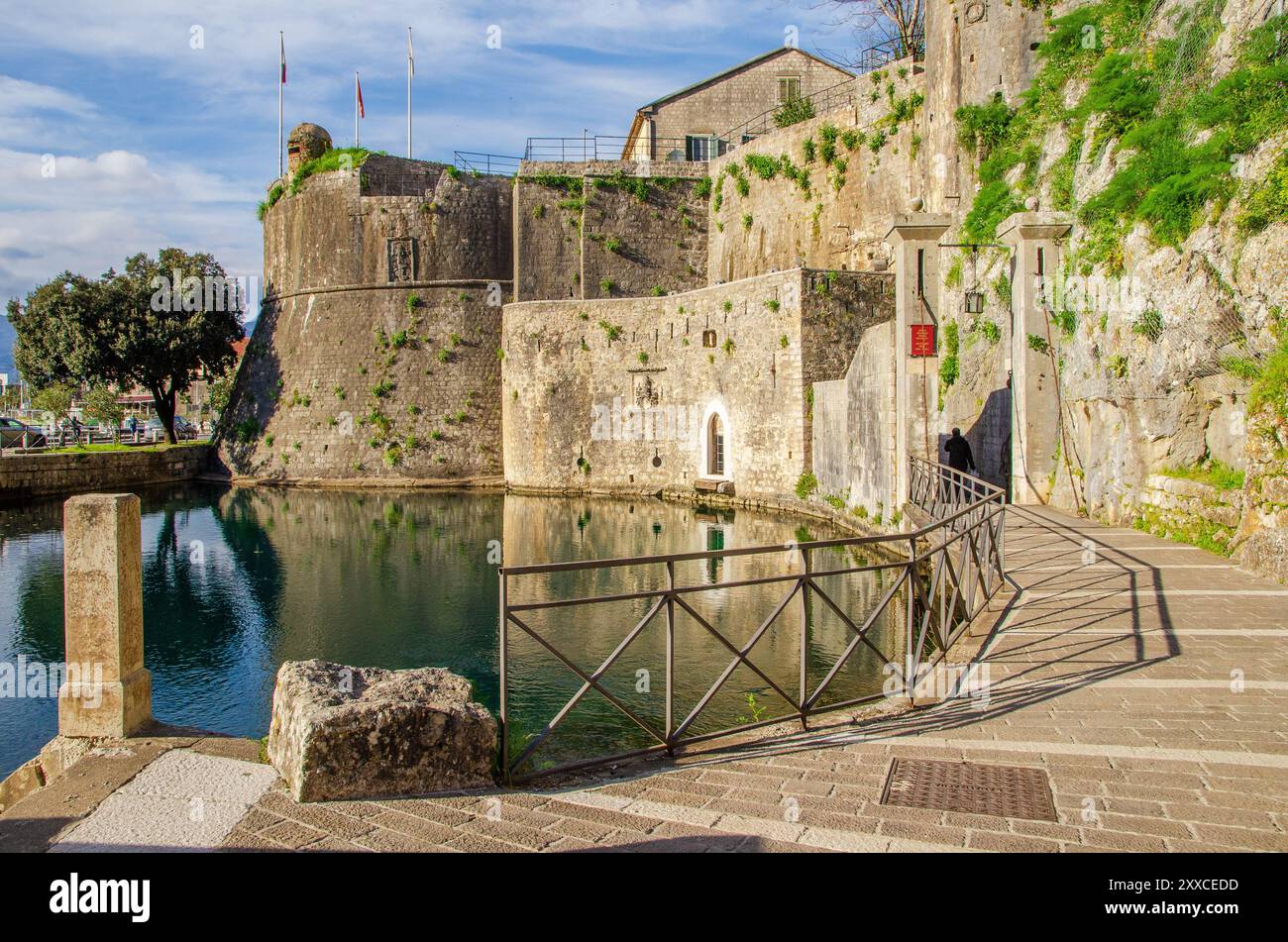 View of the 13th century Gurdić Gate entrance, Kotor fortifications ...