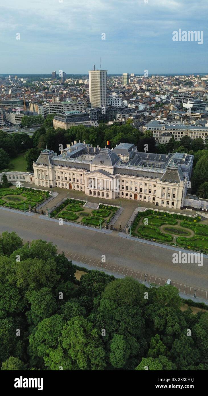 drone photo Brussels Palace belgium europe Stock Photo