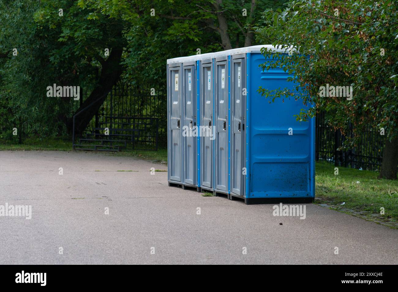 blue bathroom latrine lavatory sanitary portable mobile clean ...