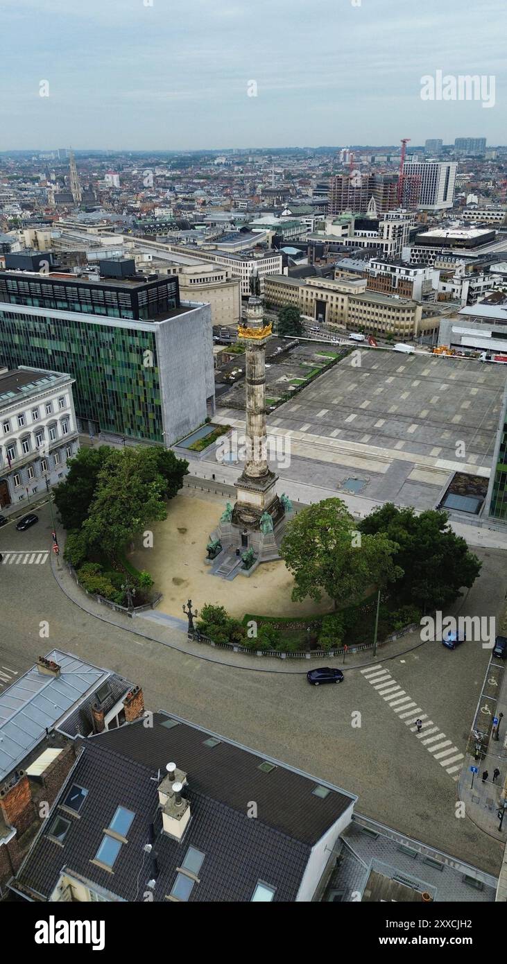 drone photo Congress column Brussels belgium europe Stock Photo