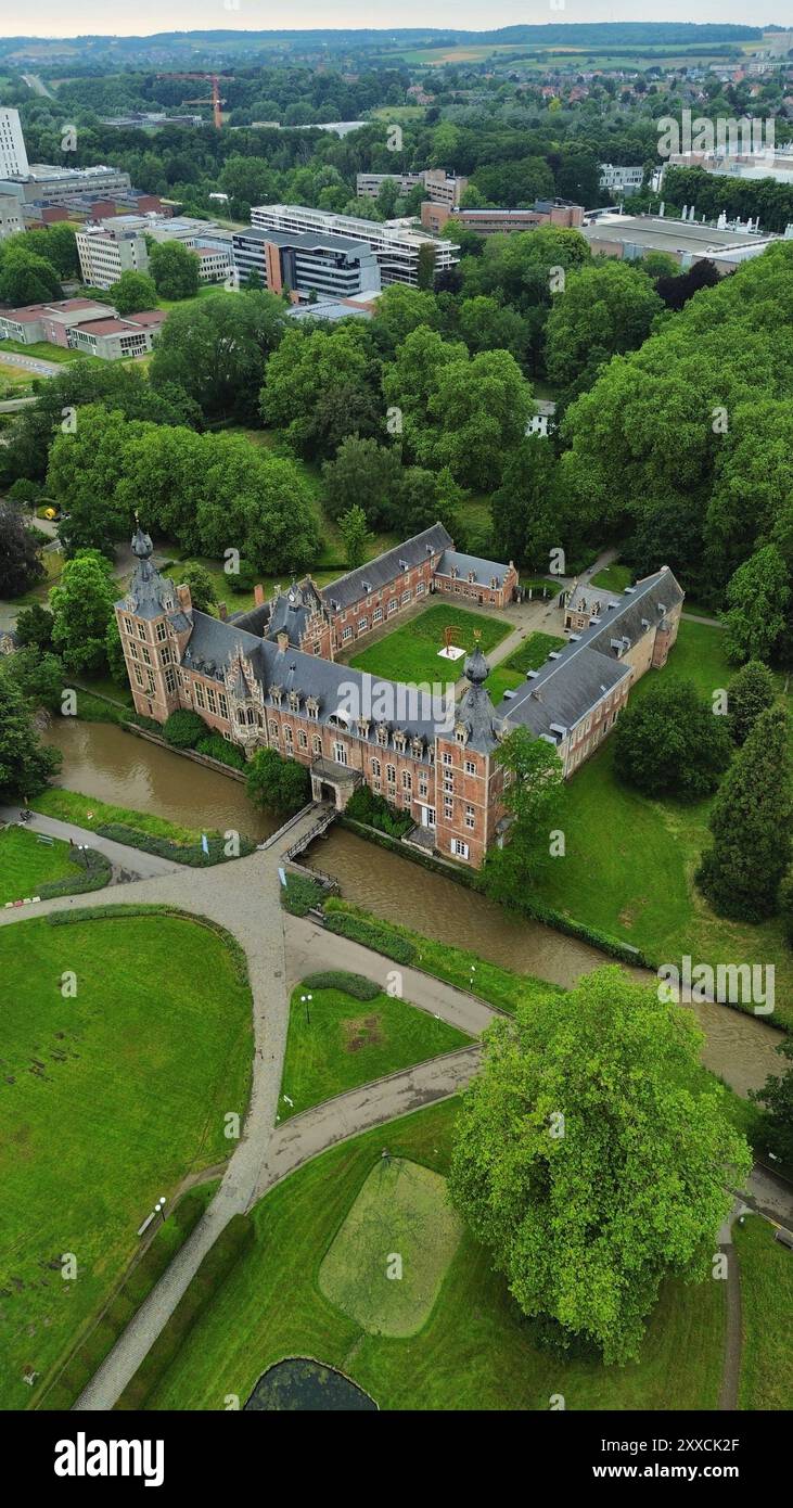 drone photo Arenberg castle belgium europe Stock Photo