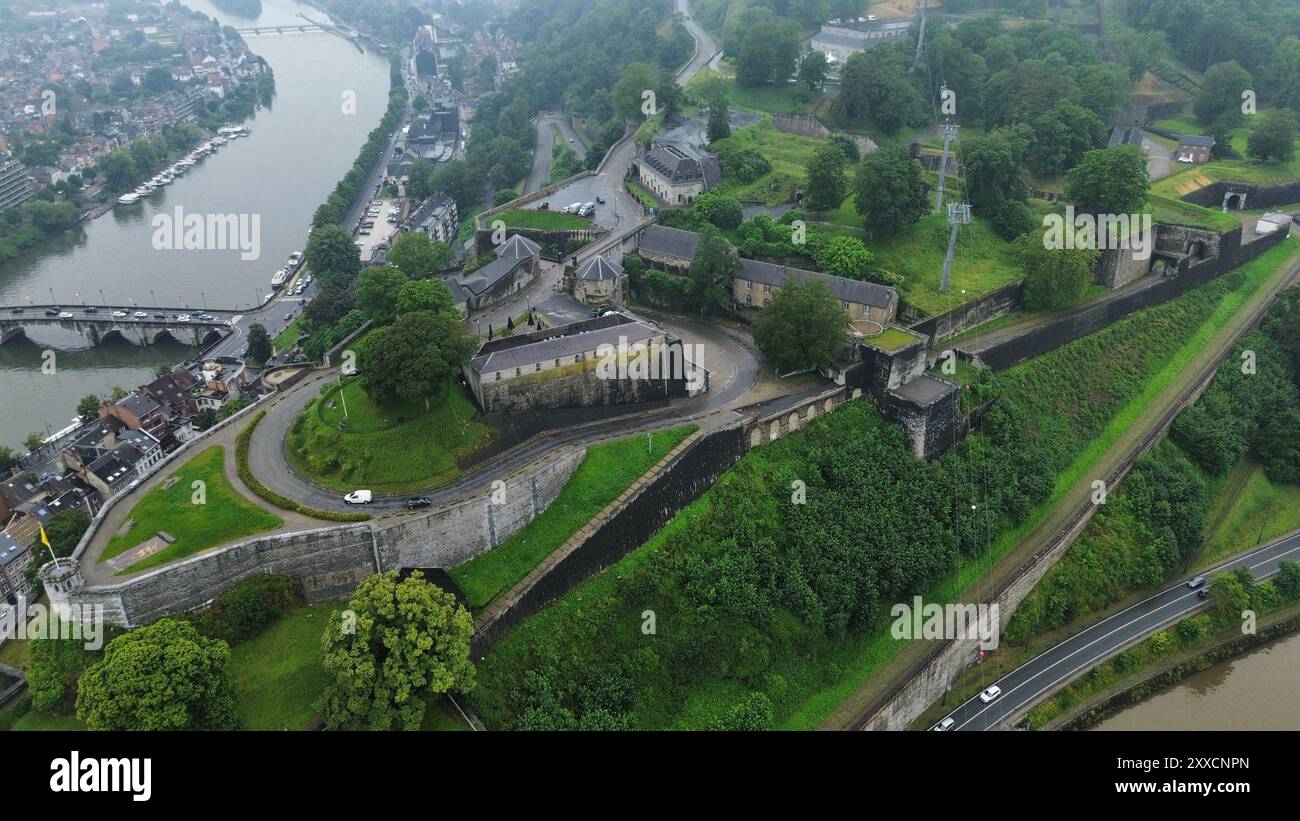 drone photo Namur citadel Belgium europe Stock Photo