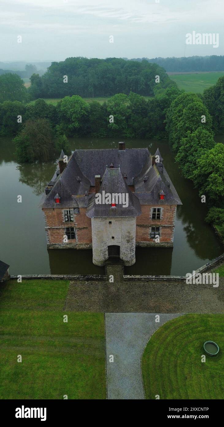 drone photo Fernelmont castle Belgium europe Stock Photo - Alamy