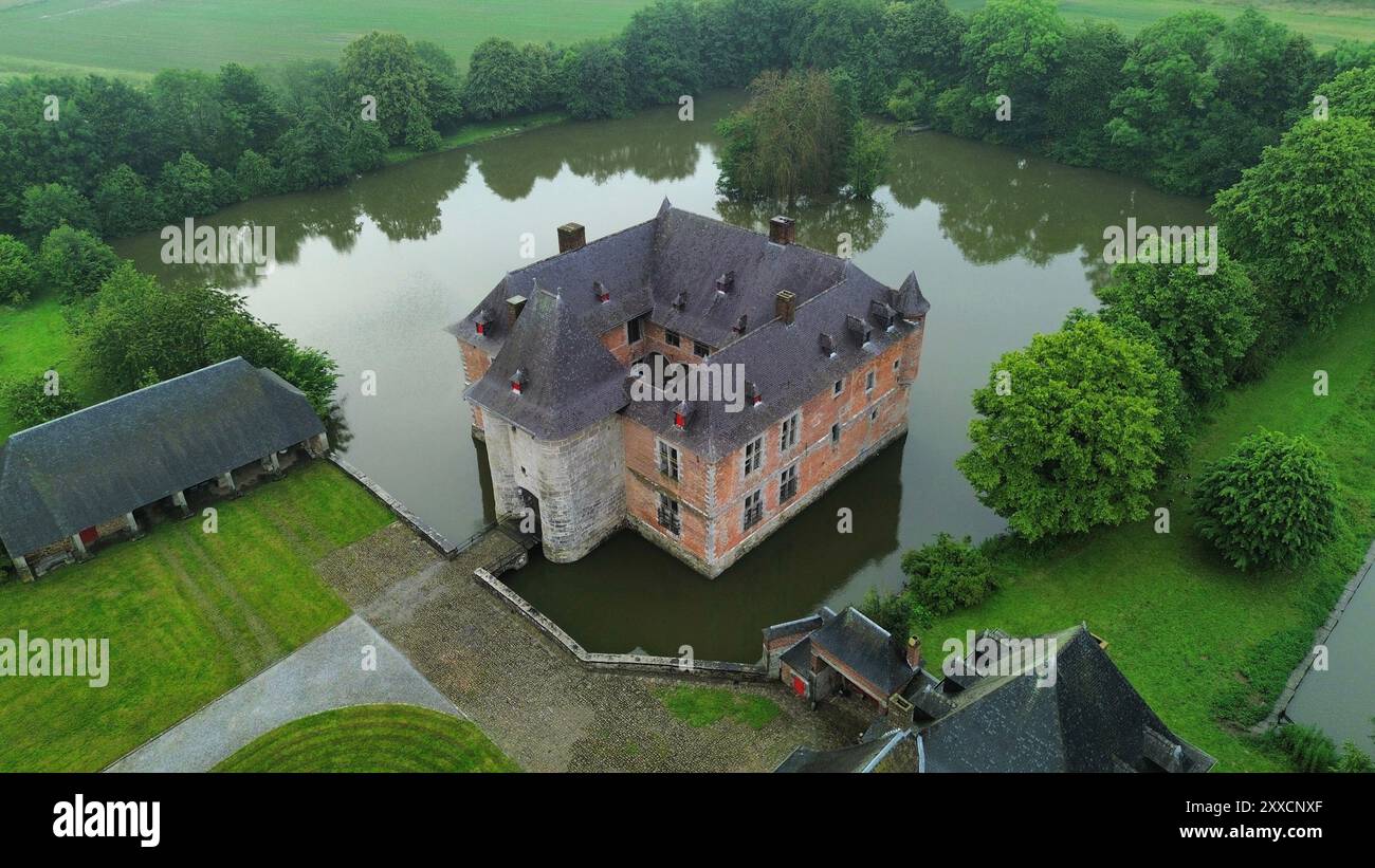 drone photo Fernelmont castle Belgium europe Stock Photo - Alamy