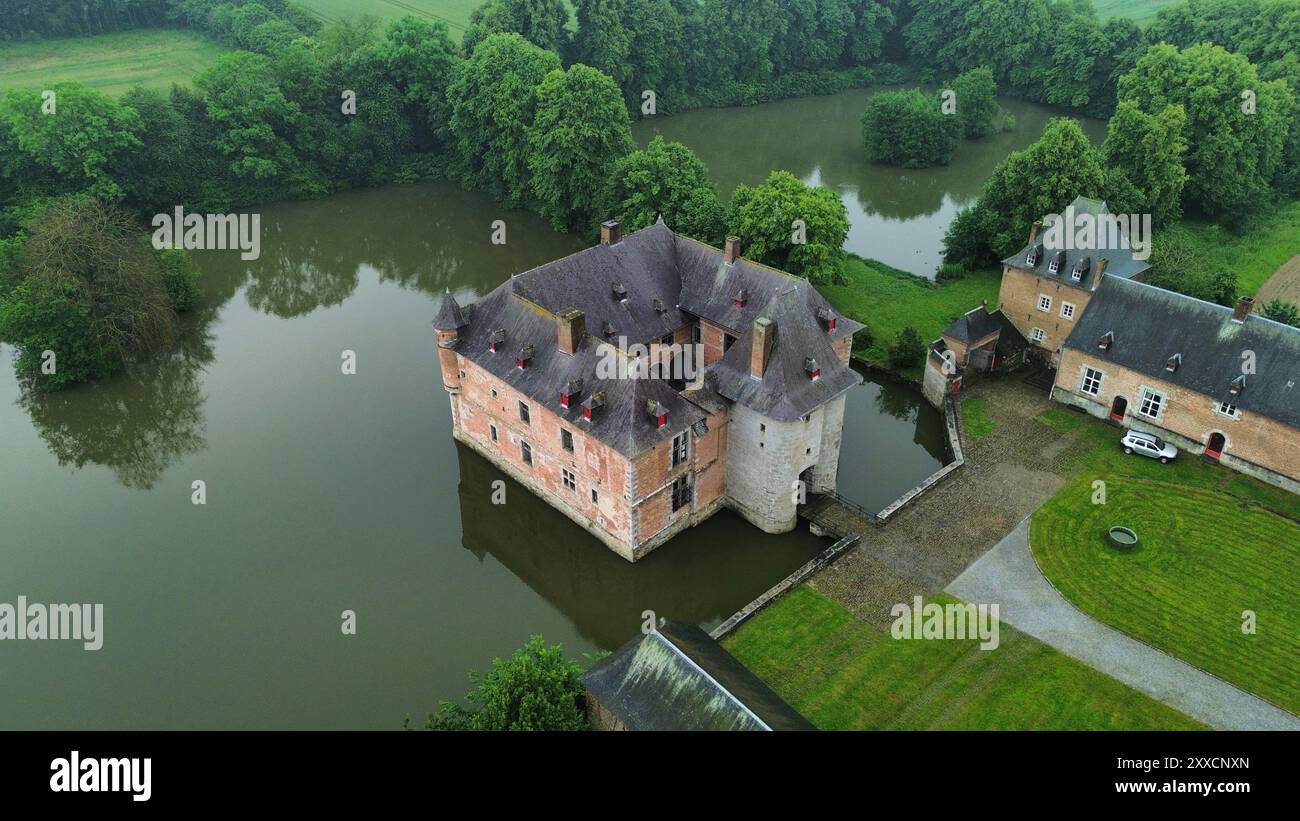 drone photo Fernelmont castle Belgium europe Stock Photo - Alamy