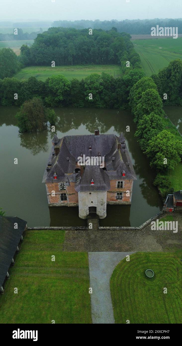 drone photo Fernelmont castle belgium europe Stock Photo - Alamy