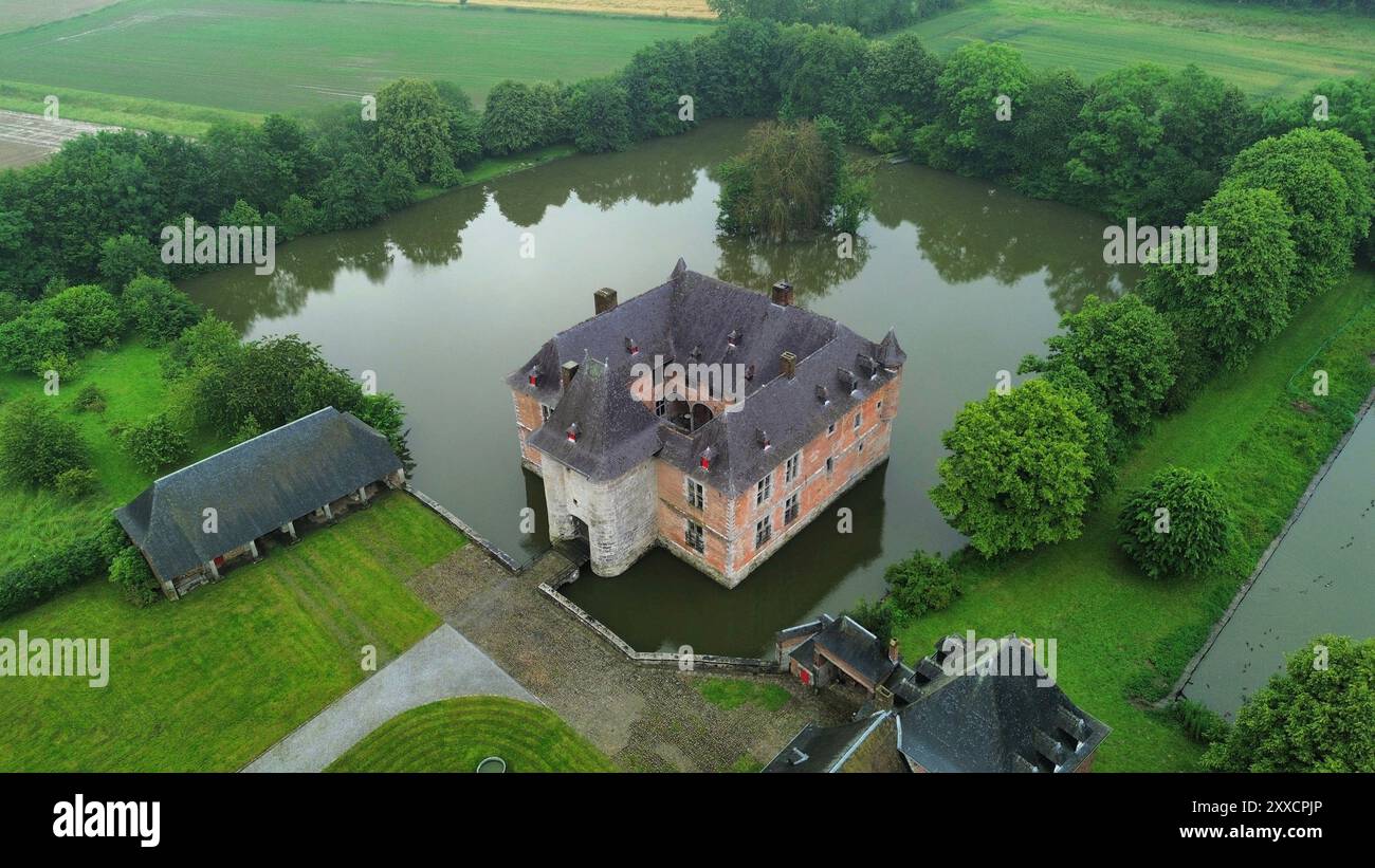 drone photo Fernelmont castle Belgium europe Stock Photo - Alamy