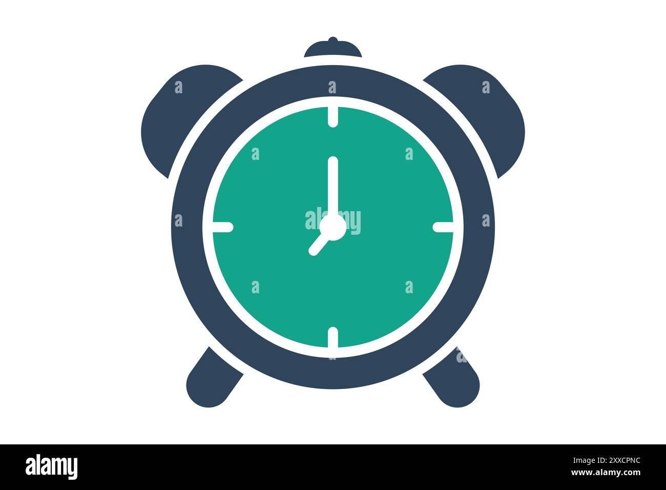 Alarm clock icon. solid icon style. icon related to timer. productivity elements vector illustration Stock Vector