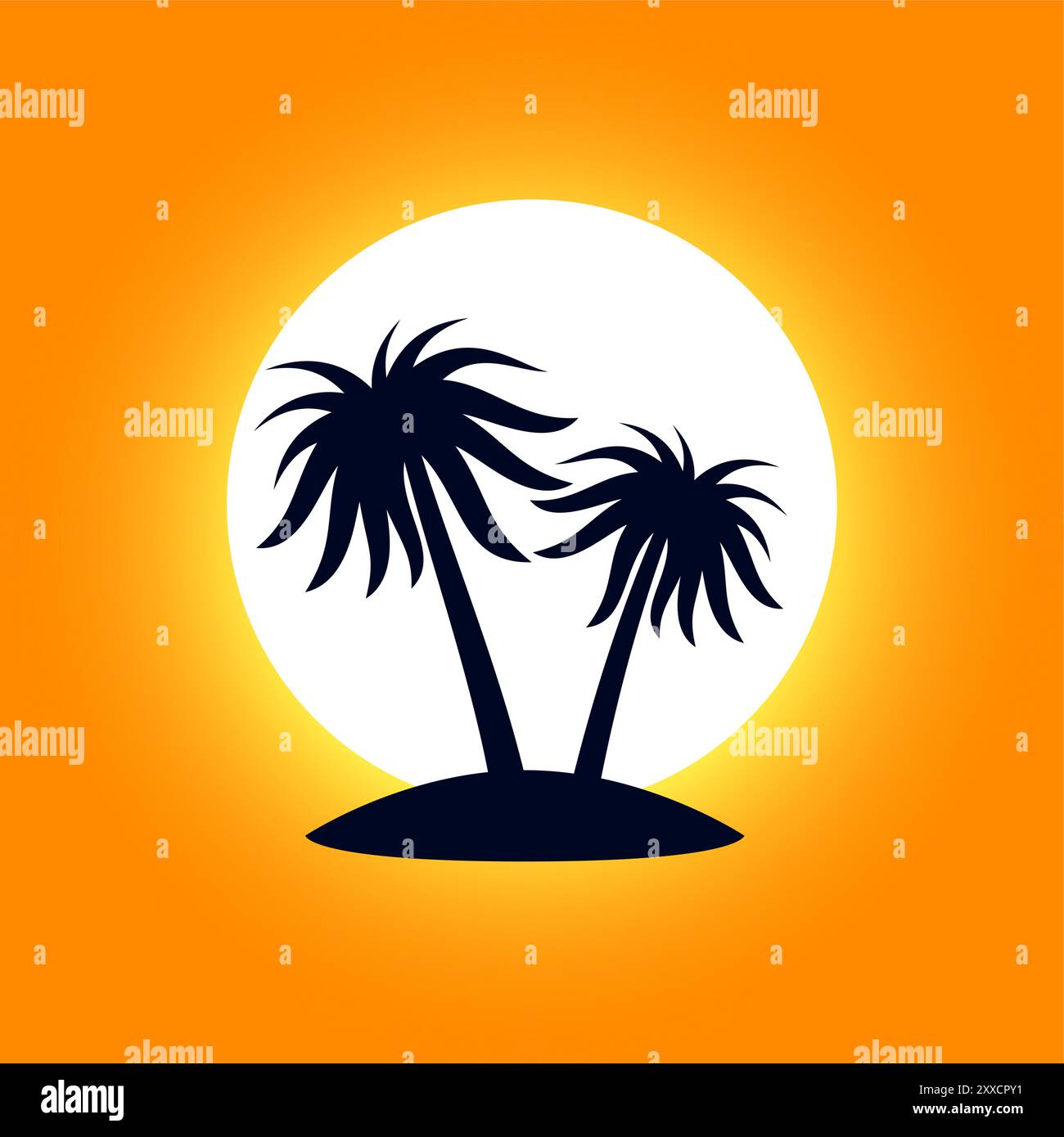 Sunset and Sunrise on the Beach with Coconut Trees or Tropical Palm ...