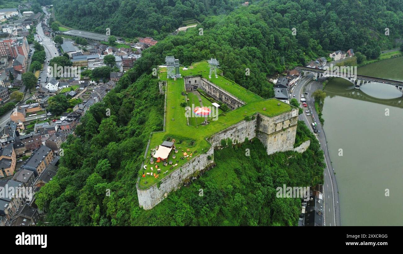 drone photo Huy fort Belgium europe Stock Photo