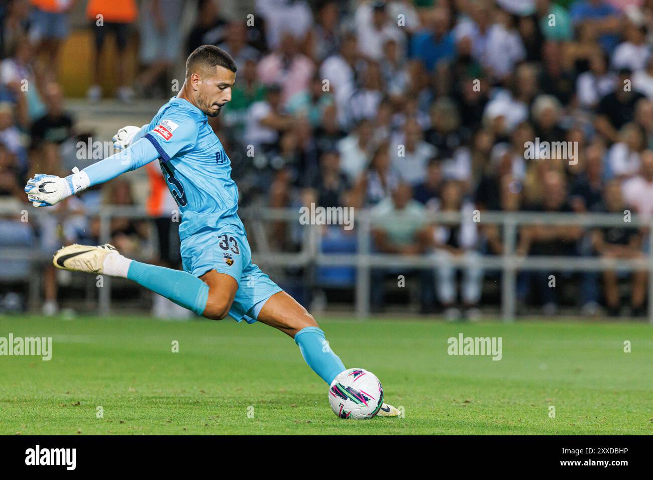 Faro, Portugal. 23rd Aug, 2024. Ricardo Velho (SC Farense) seen in action during Liga Portugal game between teams of SC Farense and Sporting CP at Estadio Algarve. Final Score : SC Farense 0-5 Sorting CP Credit: SOPA Images Limited/Alamy Live News Stock Photo