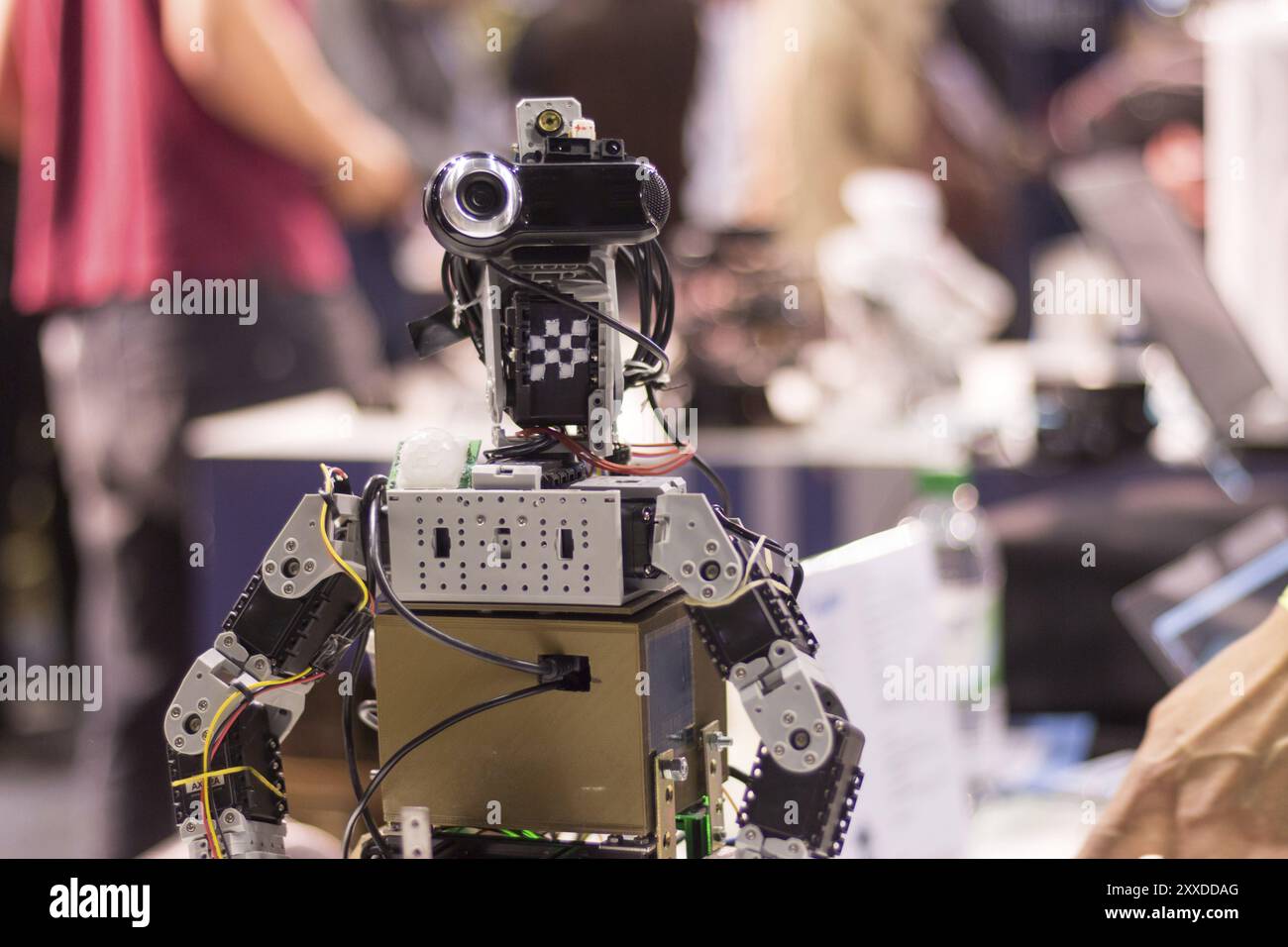 Android with build in webcam, self build autonomous robot Stock Photo