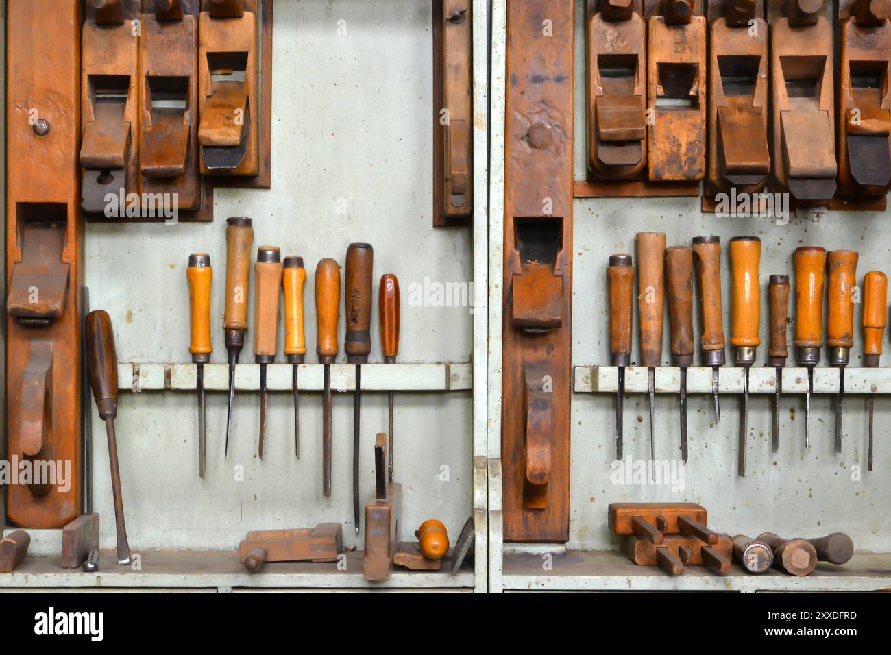 Tools in a joinery Stock Photo