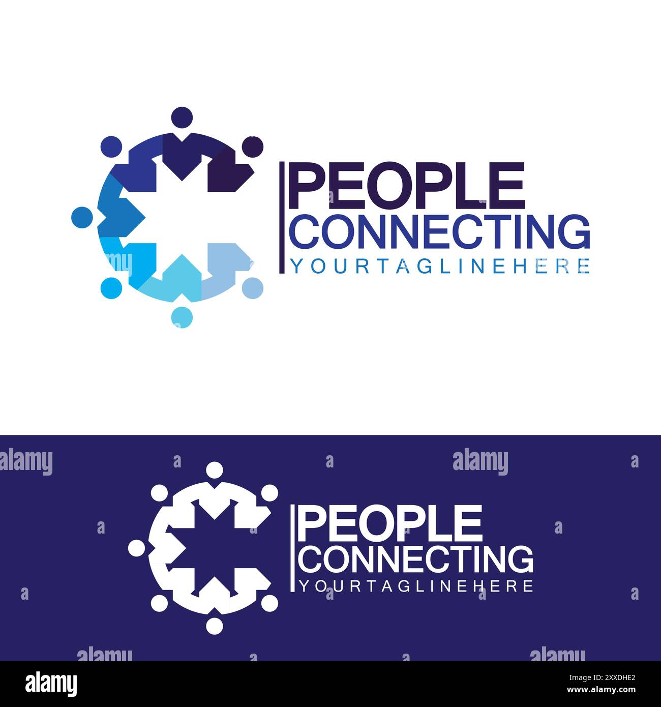 Abstract Initial Letter C Connecting People Logo Vector  Design Template Stock Vector