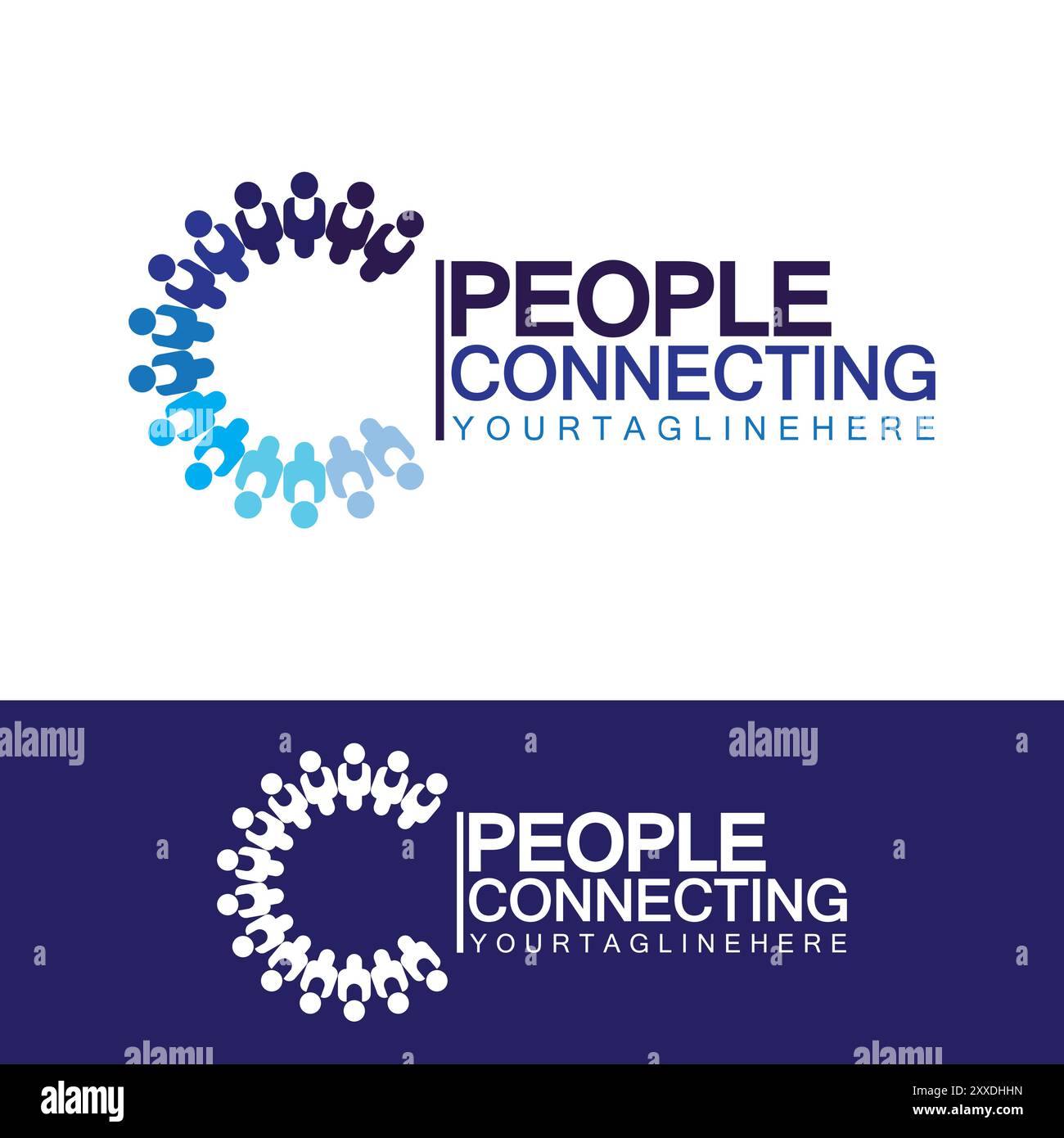 Abstract Initial Letter C Connecting People Logo Vector Design Template Stock Vector