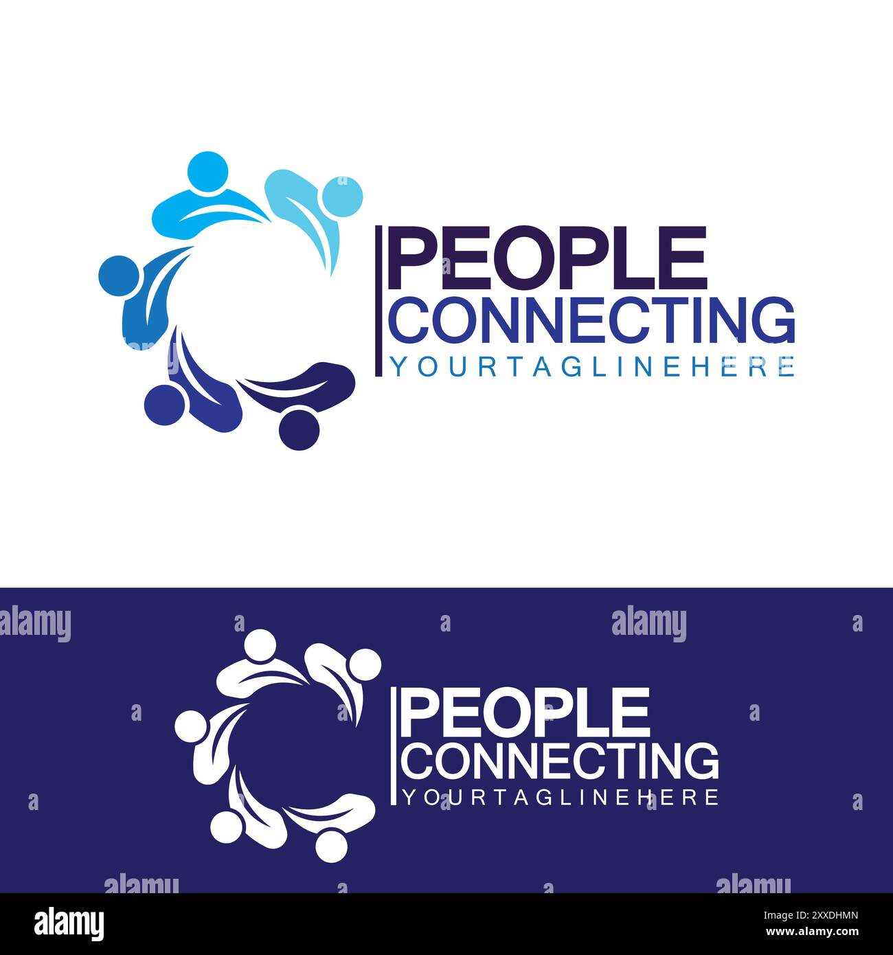 Abstract Initial Letter C Connecting People Logo Vector  Design Template Stock Vector