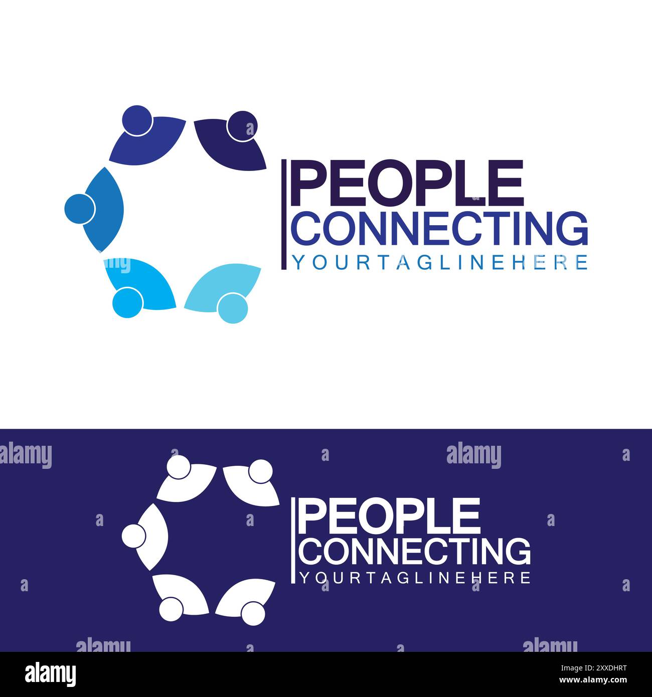 Abstract Initial Letter C Connecting People Logo Vector  Design Template Stock Vector