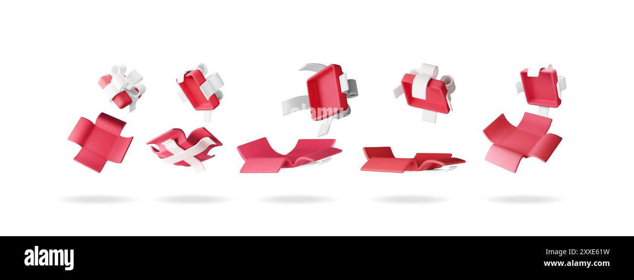 3D open gift box set isolated Stock Vector Image & Art - Alamy