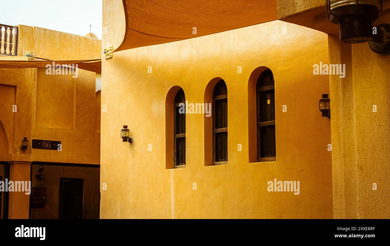 Qatara village view, outdoor interior design of heritage village. High ...