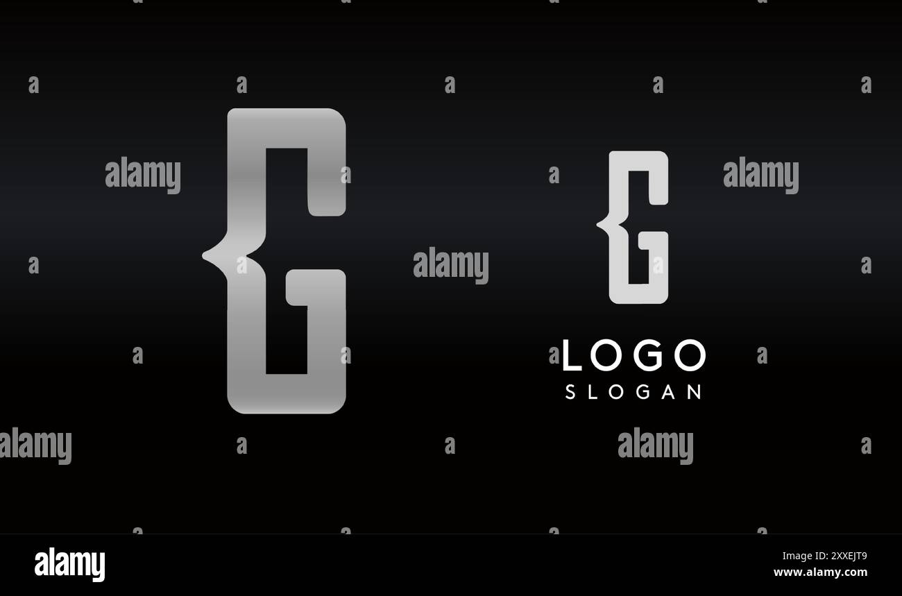 Stylized letter G with sharp, abstract cuts like bullet passing trail ...