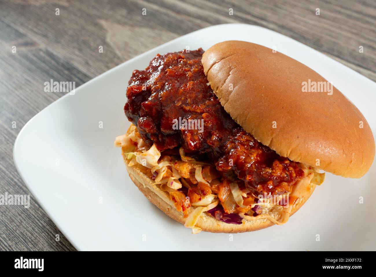 A view of a Korean fried chicken sandwich Stock Photo - Alamy