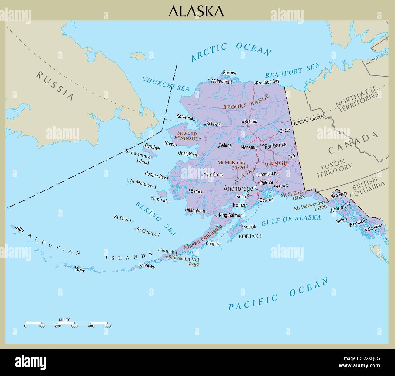 Map Of Alaska United States Stock Vector Image Art Alamy Map Of Alaska United States 2XXFJ0G