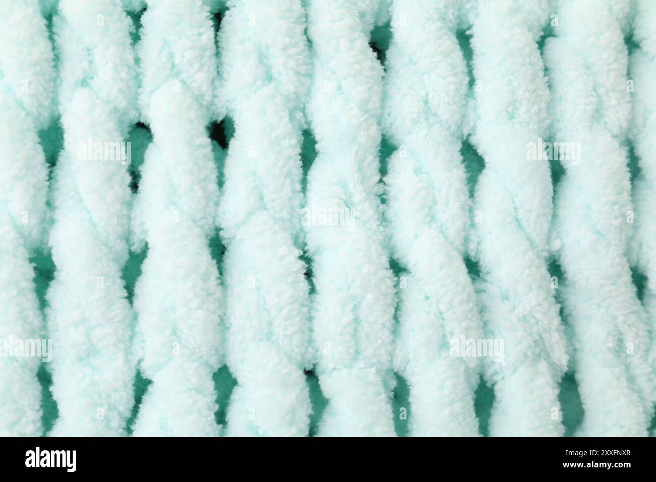 Texture of light blue knitted fabric as background, top view Stock ...