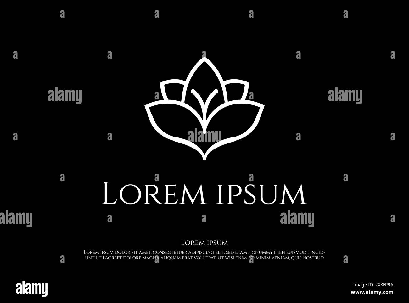 Elegant Luxury Beauty Lotus Line Logo Design Vector Stock Vector Image ...