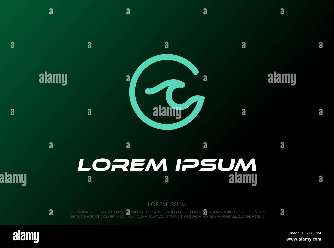 Simple Minimalist Green Water Wave Logo Design Vector Stock Vector ...