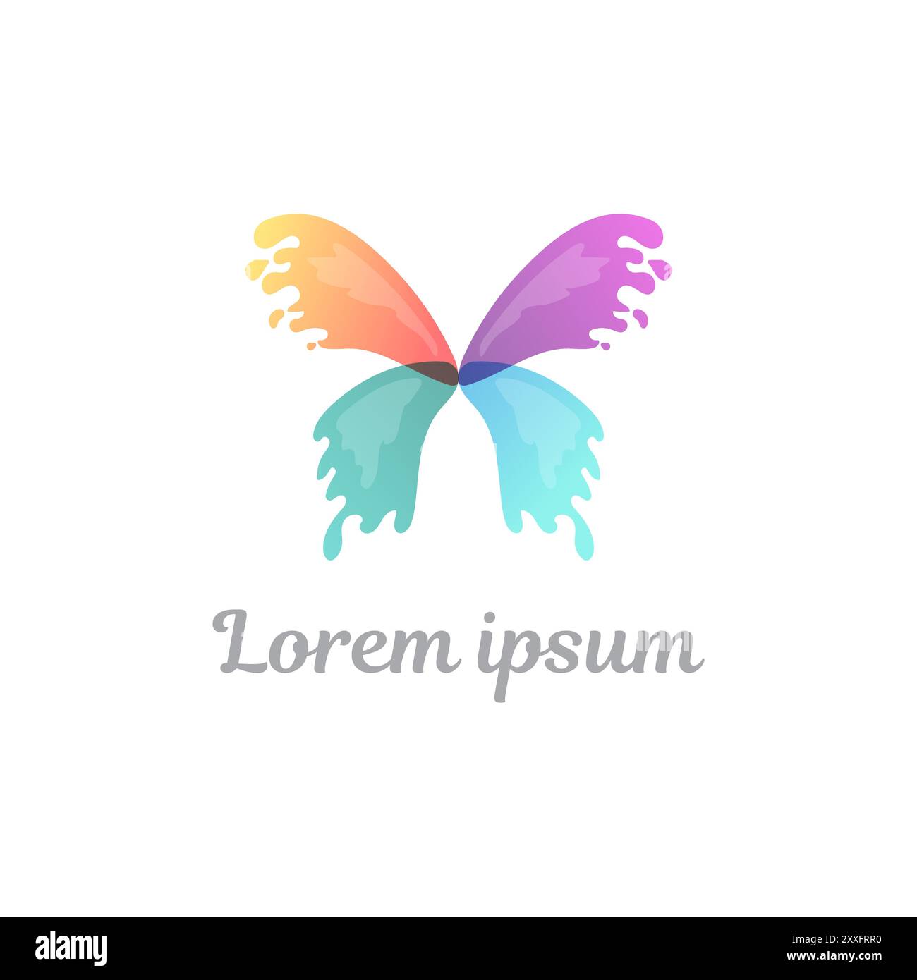Modern Colorful Butterfly Paint Logo Design Vector Stock Vector
