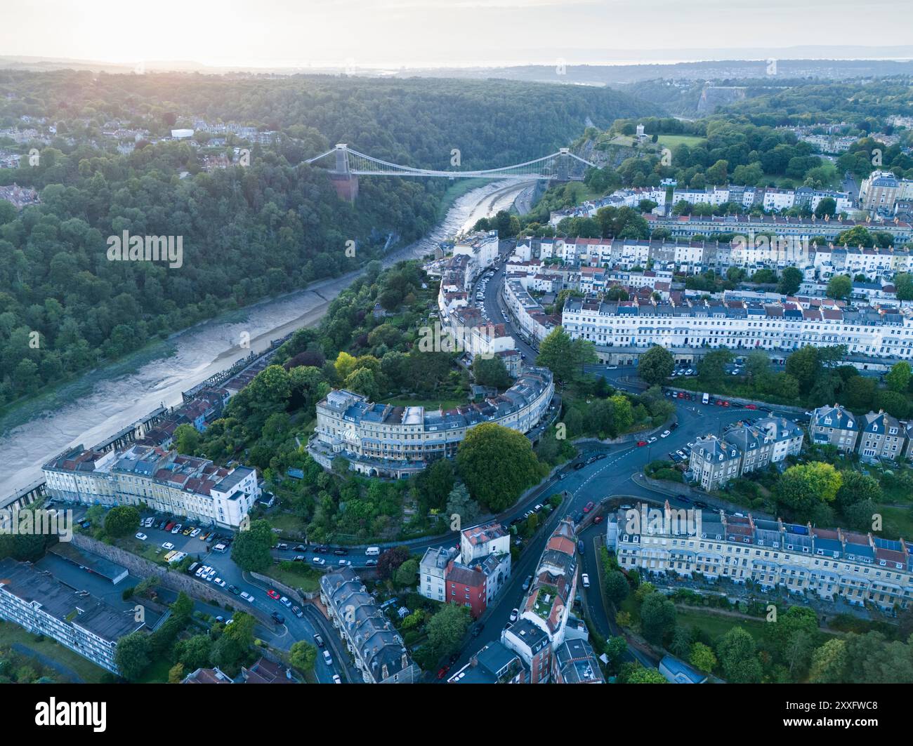 Clifton Suspension Bridge and Clifton Village. Bristol, UK Stock Photo ...