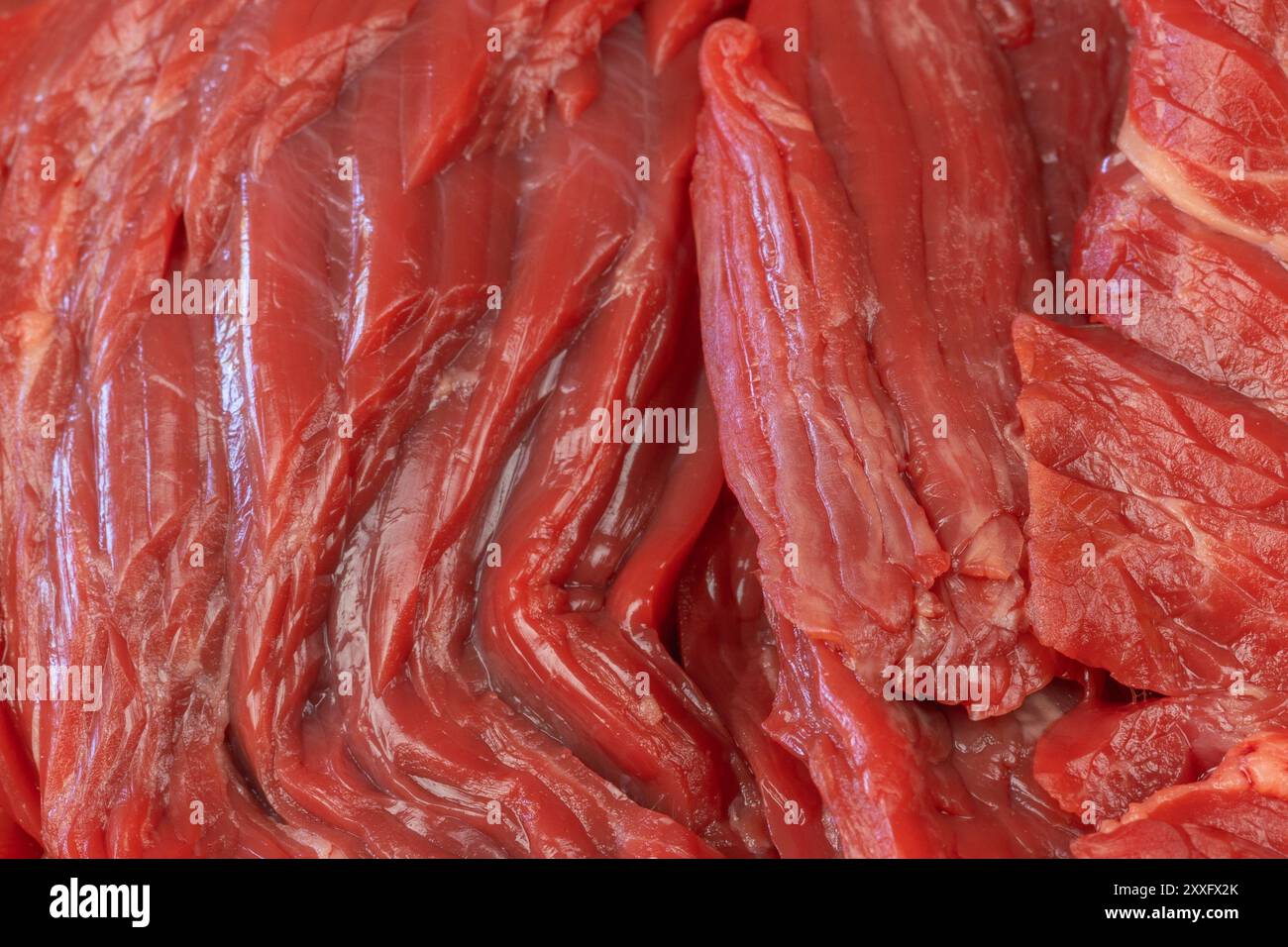 Raw beef steaks, close-up, on a cutting board Stock Photo
