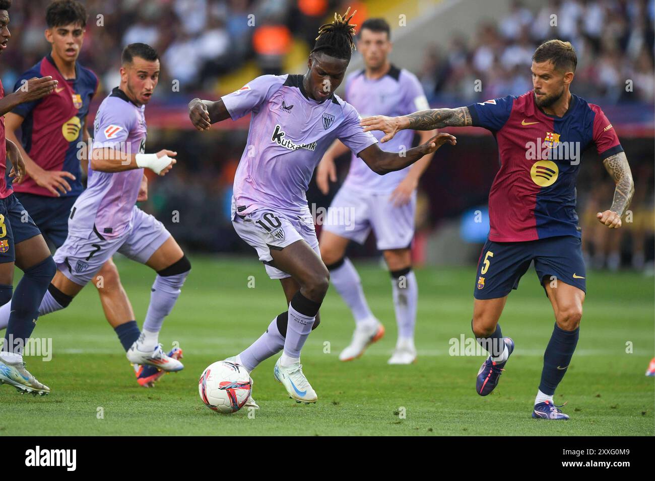 La Liga EA Sports match FC Barcelona vs Athletic de Bilbao Estadio Olímpico Lluís Companys Montjuic Stadium, Barcelona, Spain. 24th Aug, 2024. Credit: CORDON PRESS/Alamy Live News Stock Photo