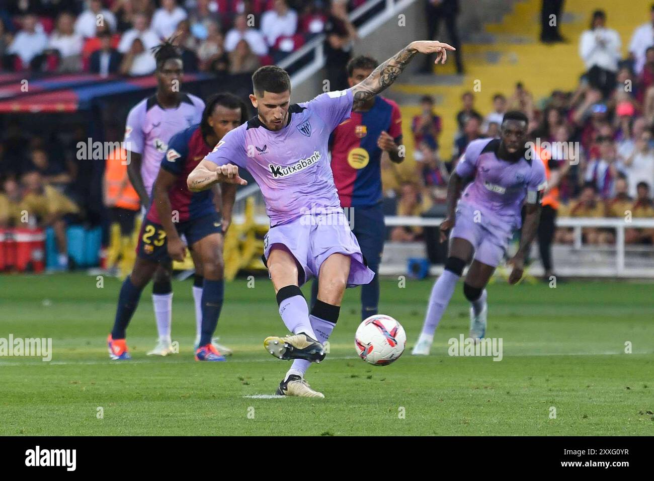 La Liga EA Sports match FC Barcelona vs Athletic de Bilbao Estadio Olímpico Lluís Companys Montjuic Stadium, Barcelona, Spain. 24th Aug, 2024. Credit: CORDON PRESS/Alamy Live News Stock Photo