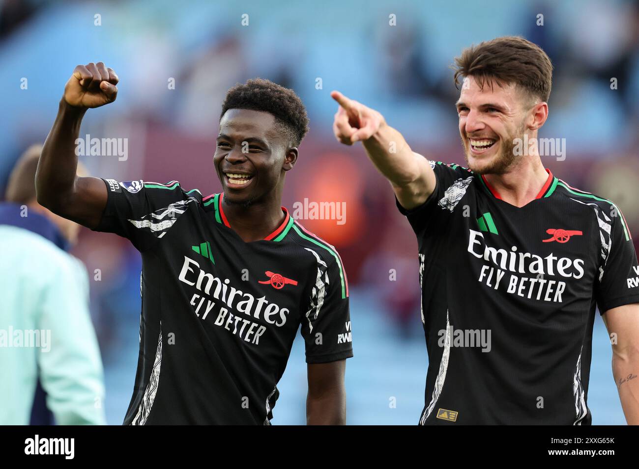 Birmingham, UK. 24th Aug, 2024. Declan Rice of Arsenal & Bukayo Saka of ...
