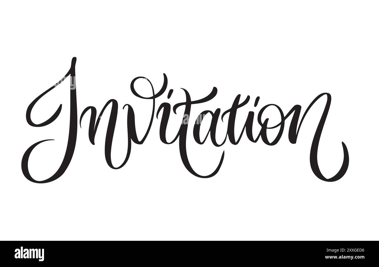 Invitation modern bouncy brushpen Stock Vector