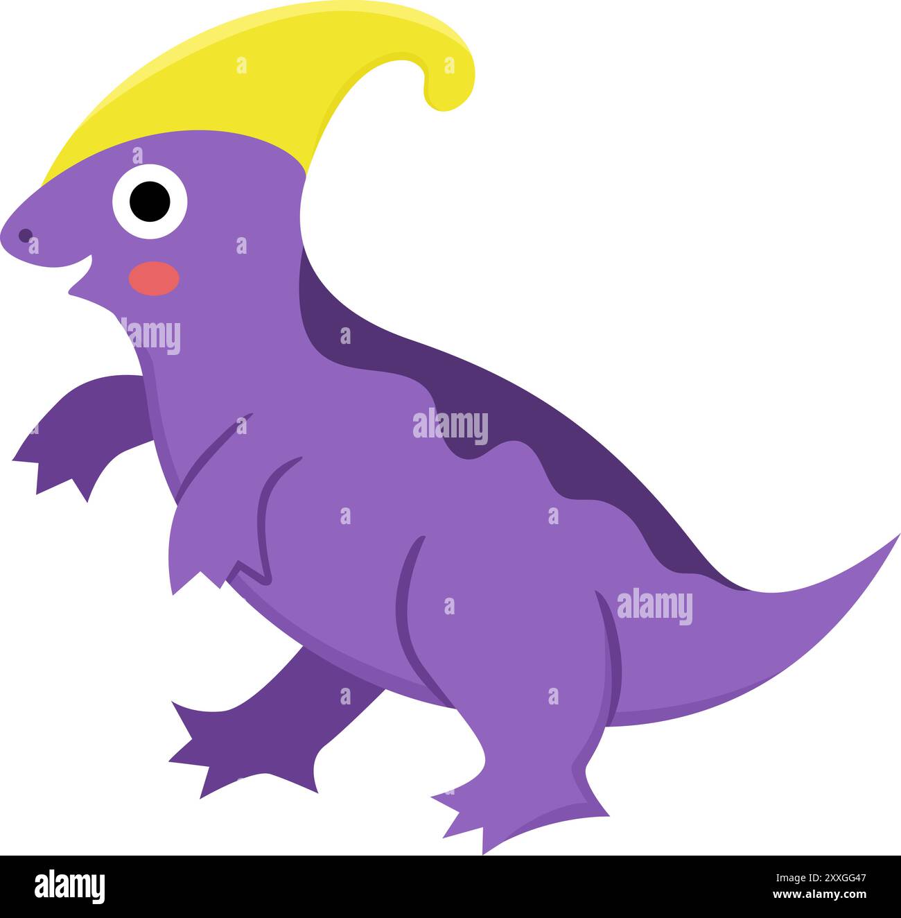 Vector parasaurolophus icon. Cute dinosaur illustration for kids. Funny ...