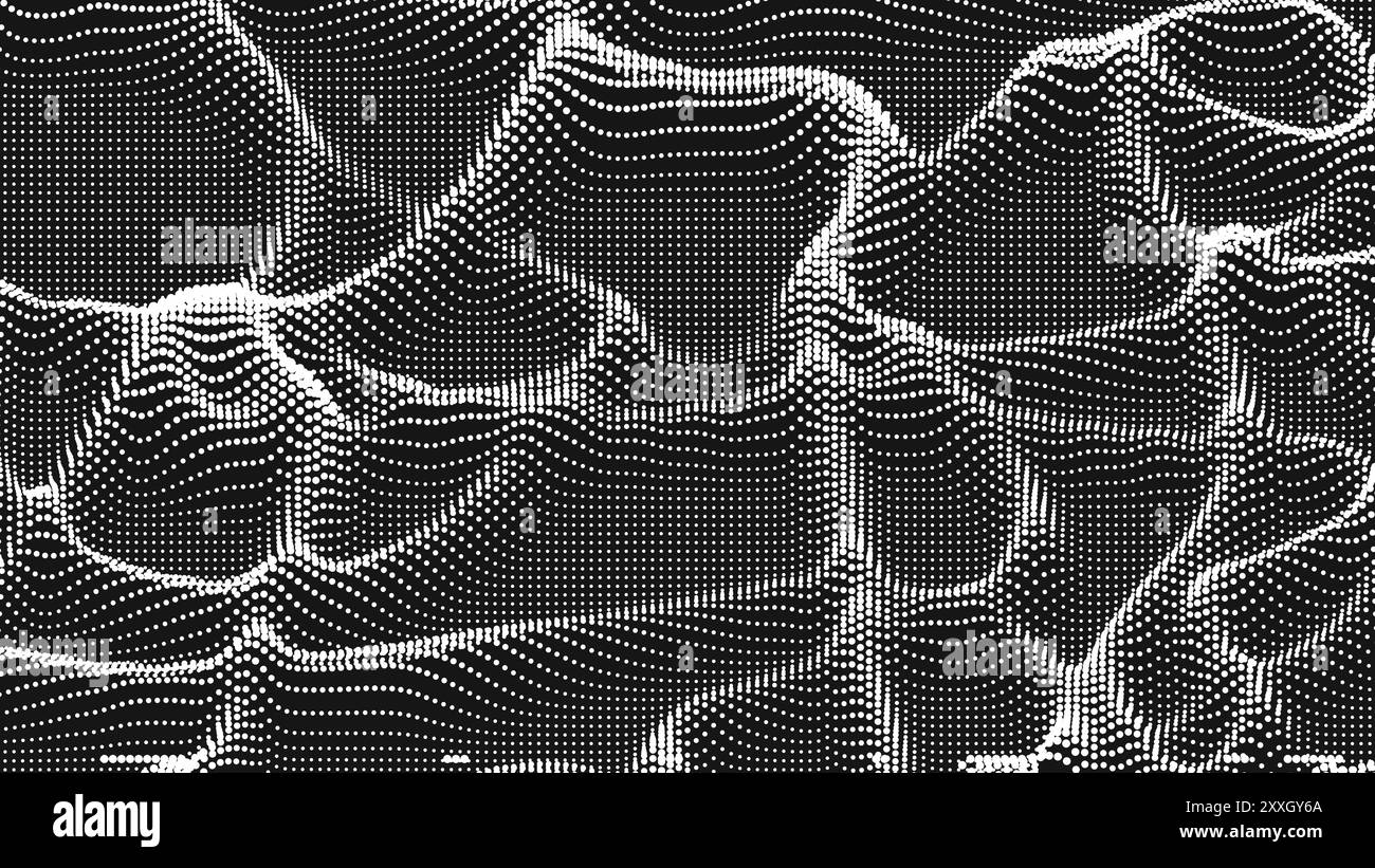 Thread Wave Vector Point wave threads texture. Abstract dot background. Technological ...