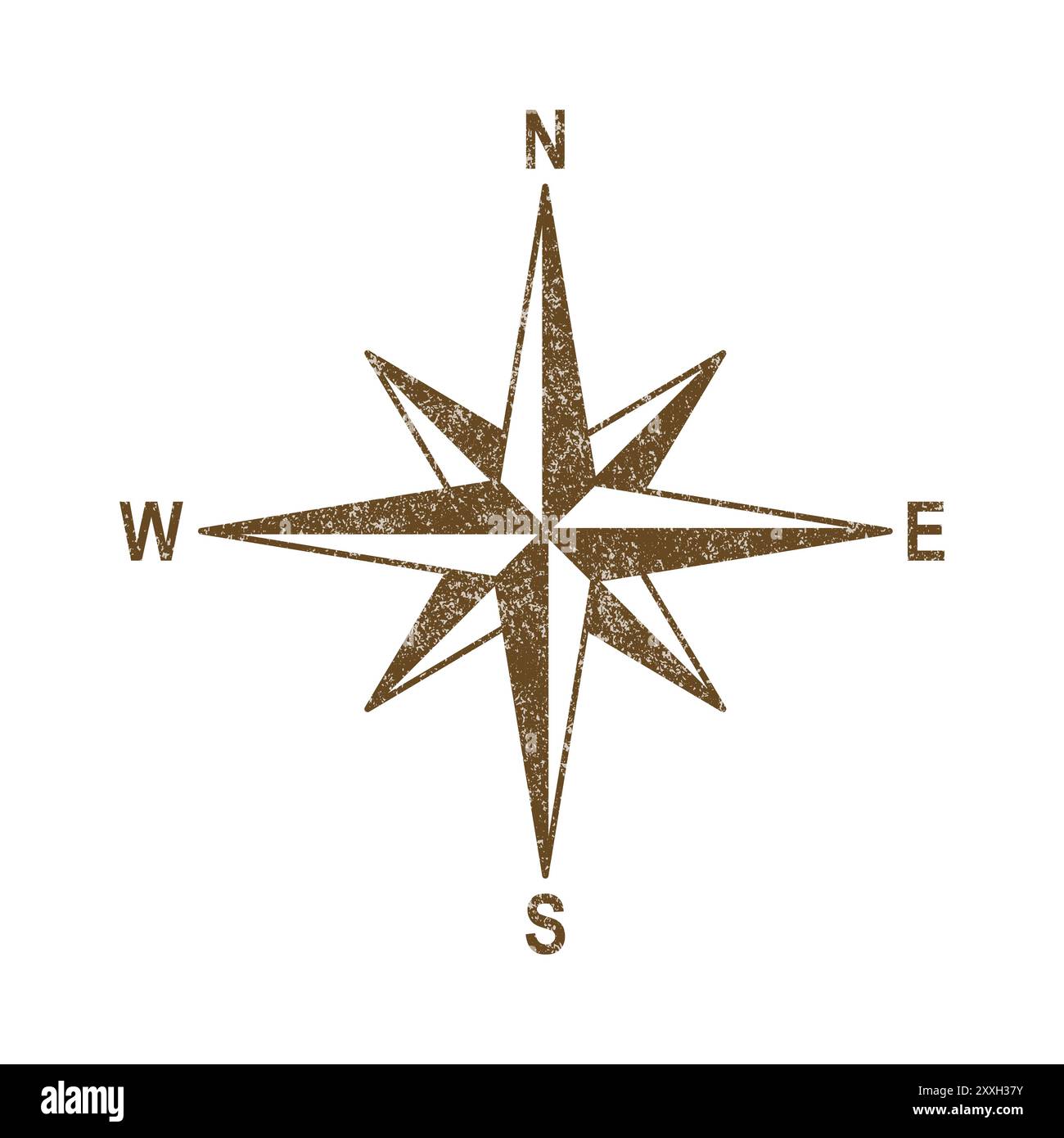 Vector Vintage Wind Rose Symbol, Compass Icon Closeup, Isolated Stock ...