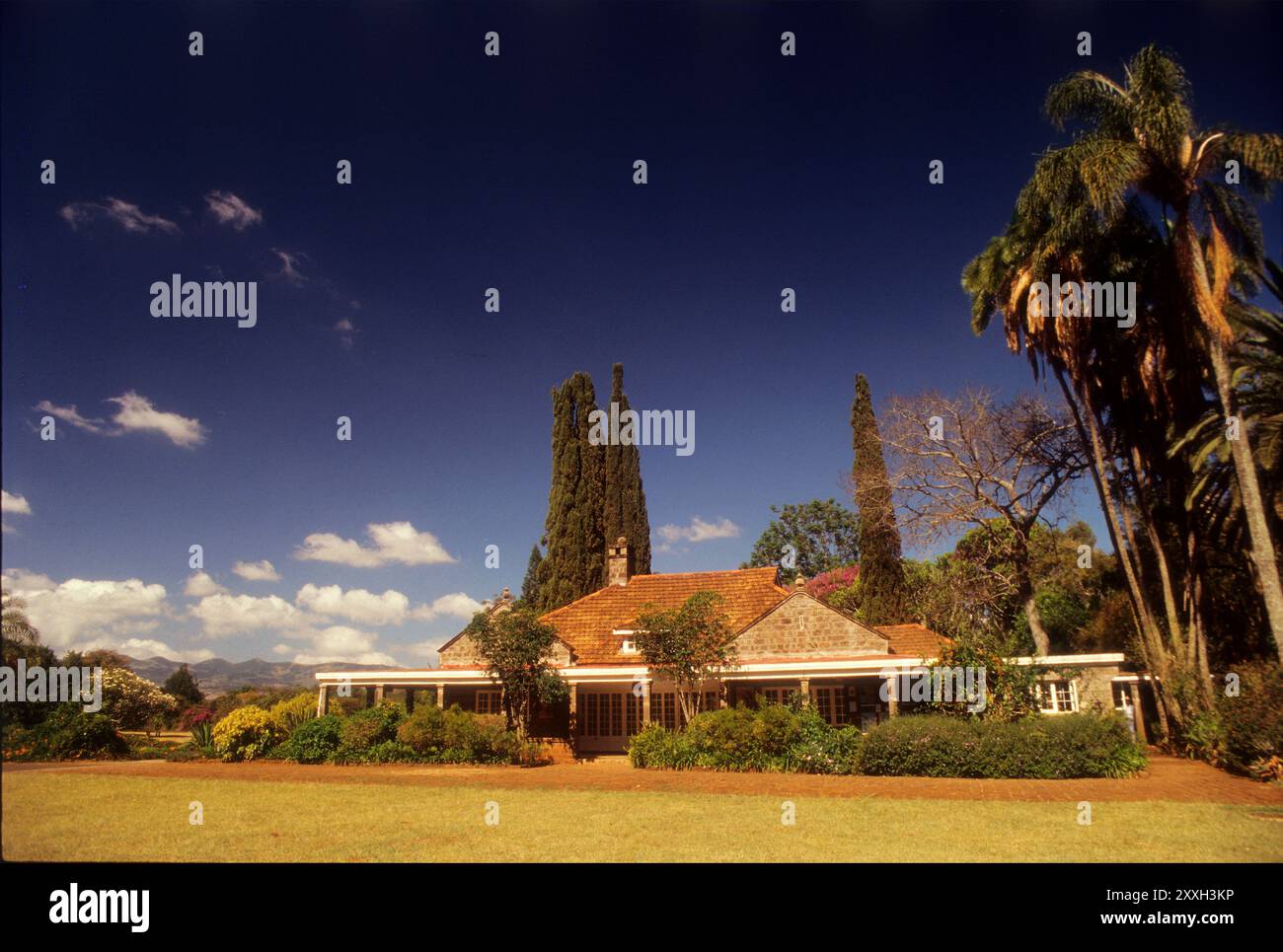 Karen Blixen Museum a farm at the foot of the Ngong Hills owned by  author Karen Blixen and her husband, Baron Bror Blixen, Kenya Stock Photo