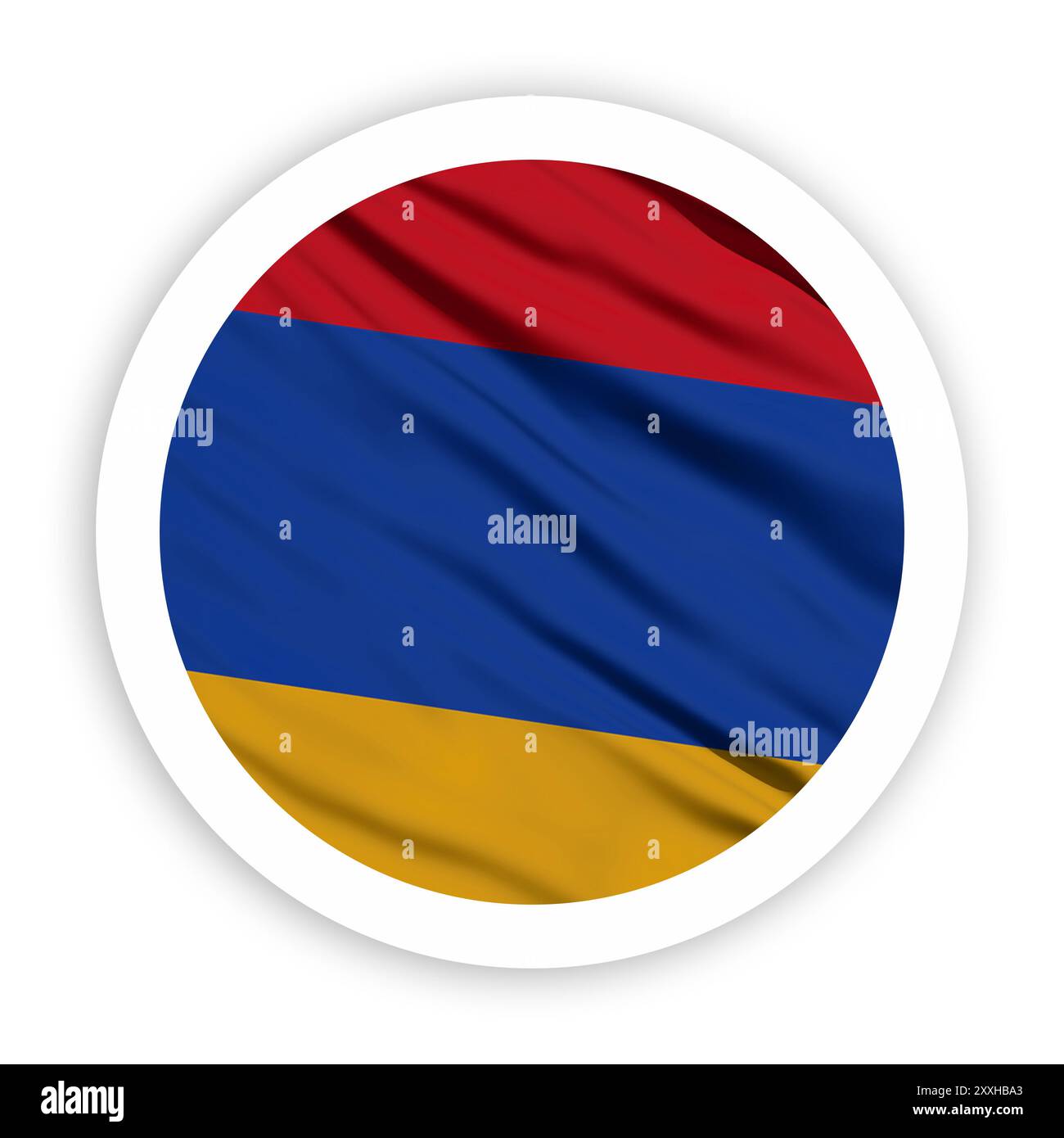 Armenia Waving Flag with White Rounded Circle Frame Stock Photo - Alamy