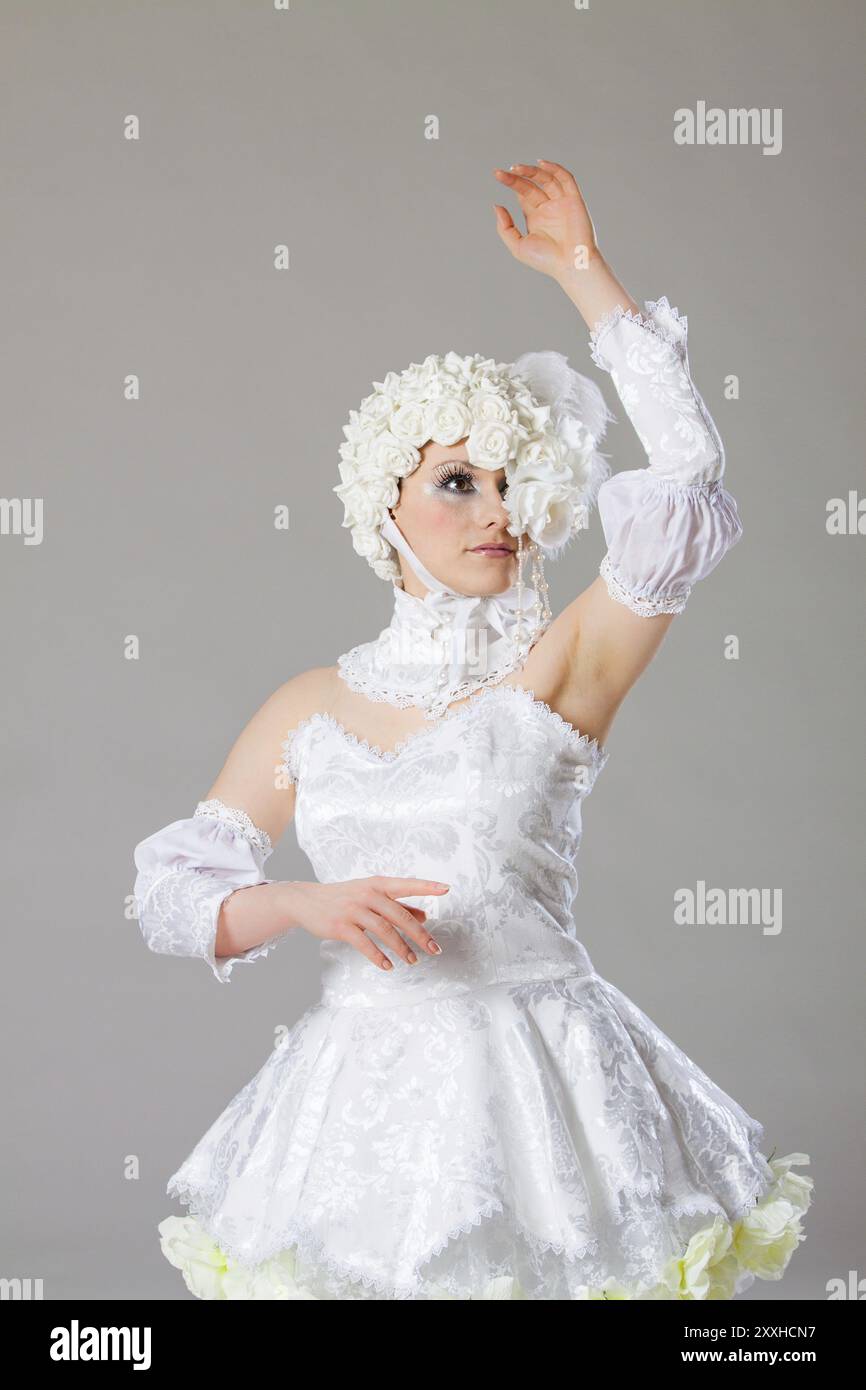 Ballet dancer in a white costume Stock Photo