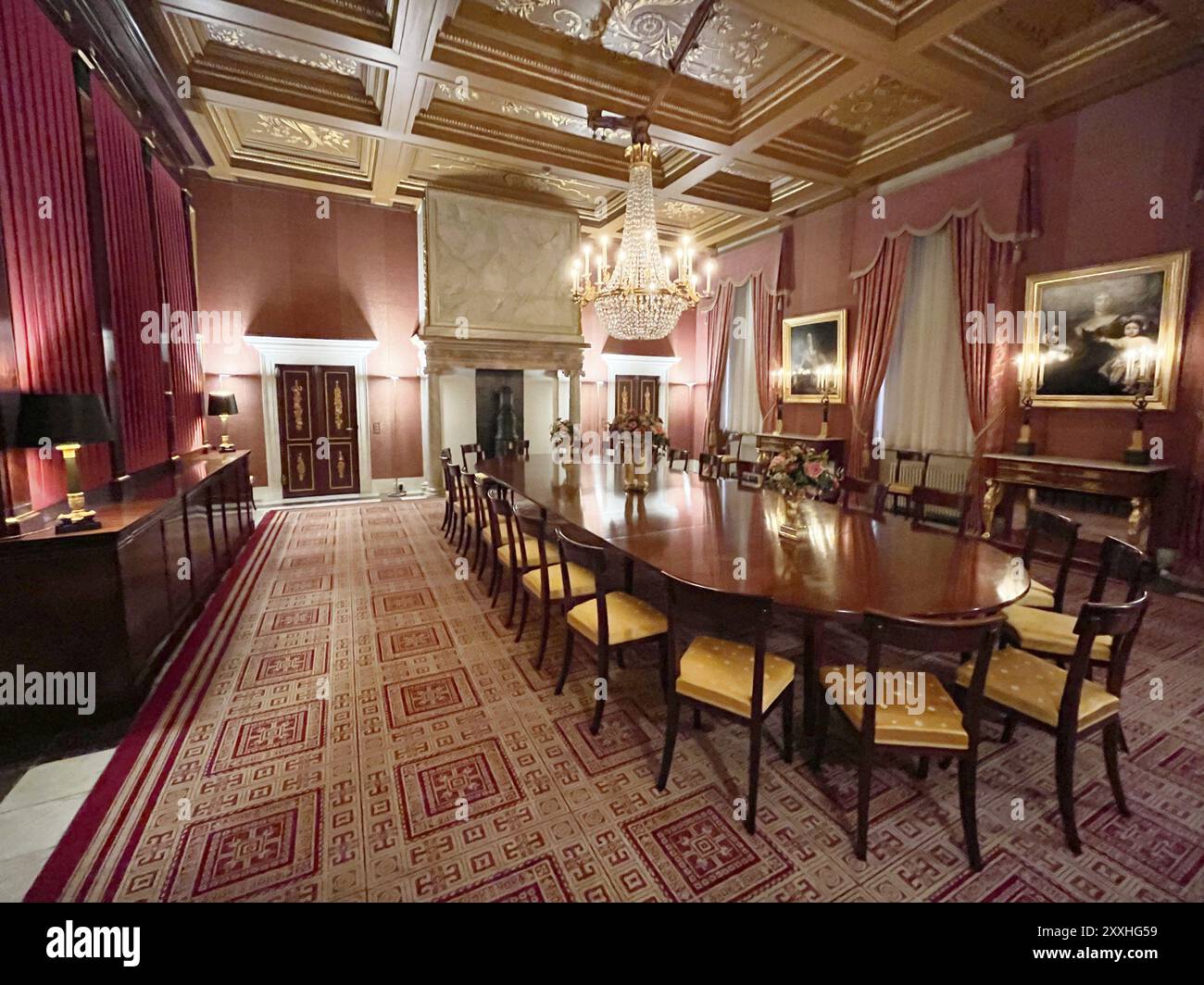 Amsterdam, Netherlands. August 29, 2023. The interior of the Royal Palace in Amsterdam Stock Photo