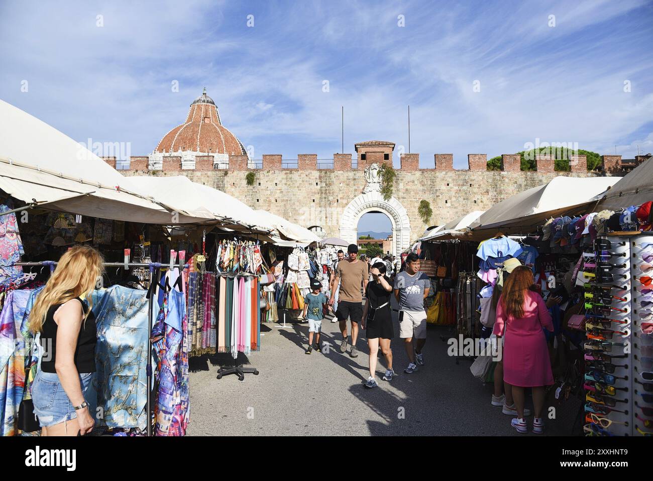 Pisa, Italy. September 18, 2023. One of the many tourist markets in Pisa, Italy, Europe Stock Photo